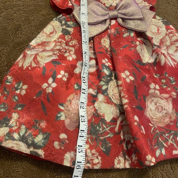 Party Holiday Dress Red Gold Shimmer Green New Size 12 months - Picture 10 of 12